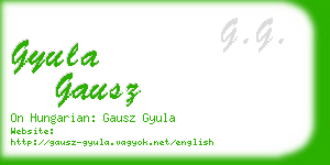 gyula gausz business card